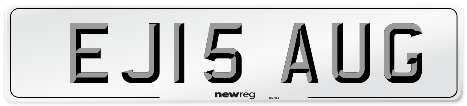 EJ15 AUG Number Plate from New Reg